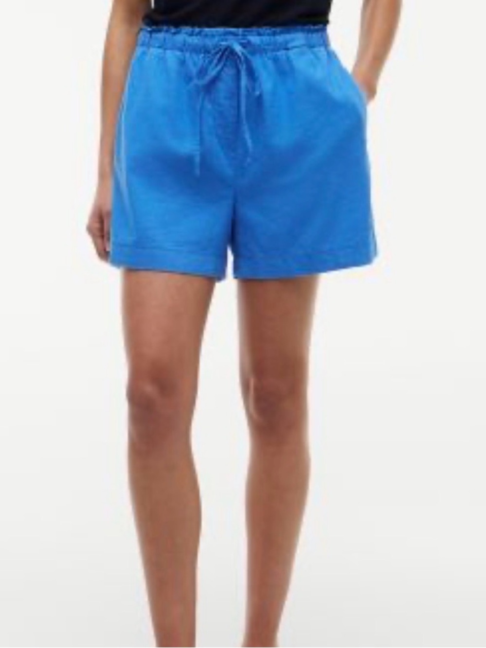 Calypso St. Barth 100% Linen Blue Stretch Waist Casual w/ POCKETS Shorts Size M